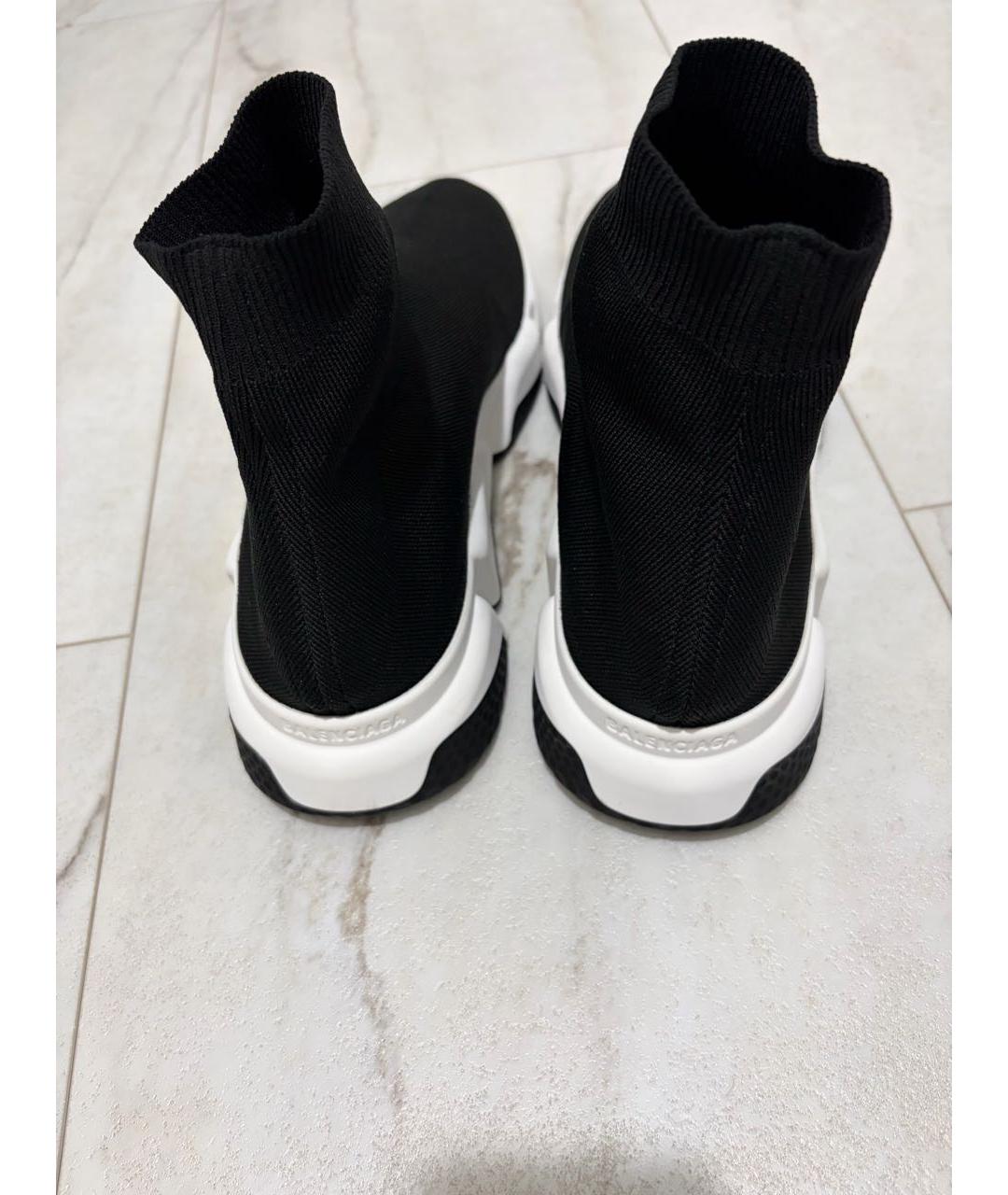 BALENCIAGA Черные текстильные высокие кроссовки / кеды, фото 4