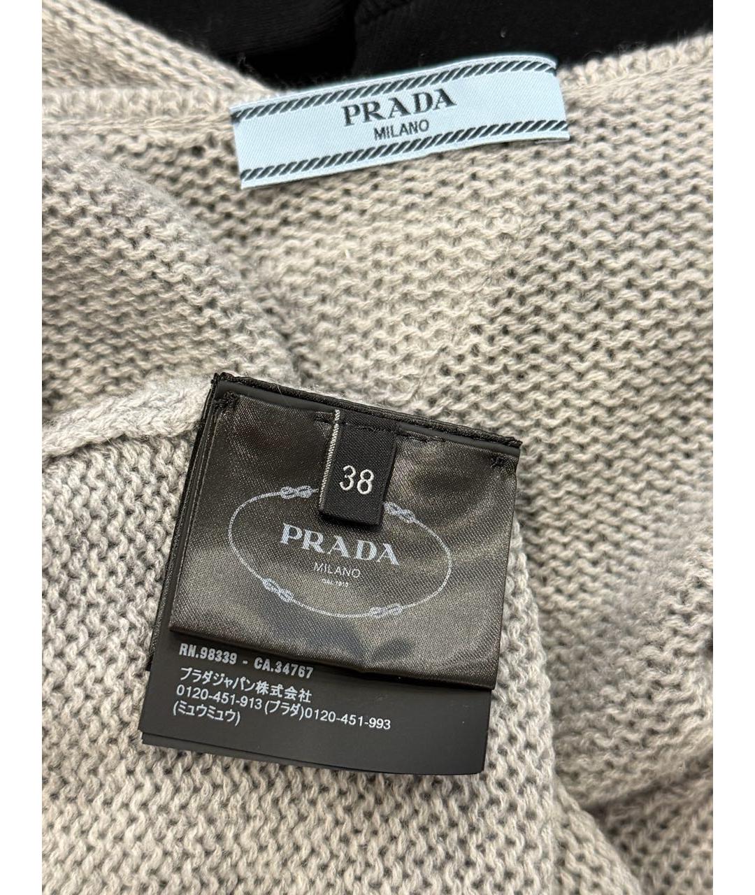 PRADA Серый кашемировый джемпер / свитер, фото 6