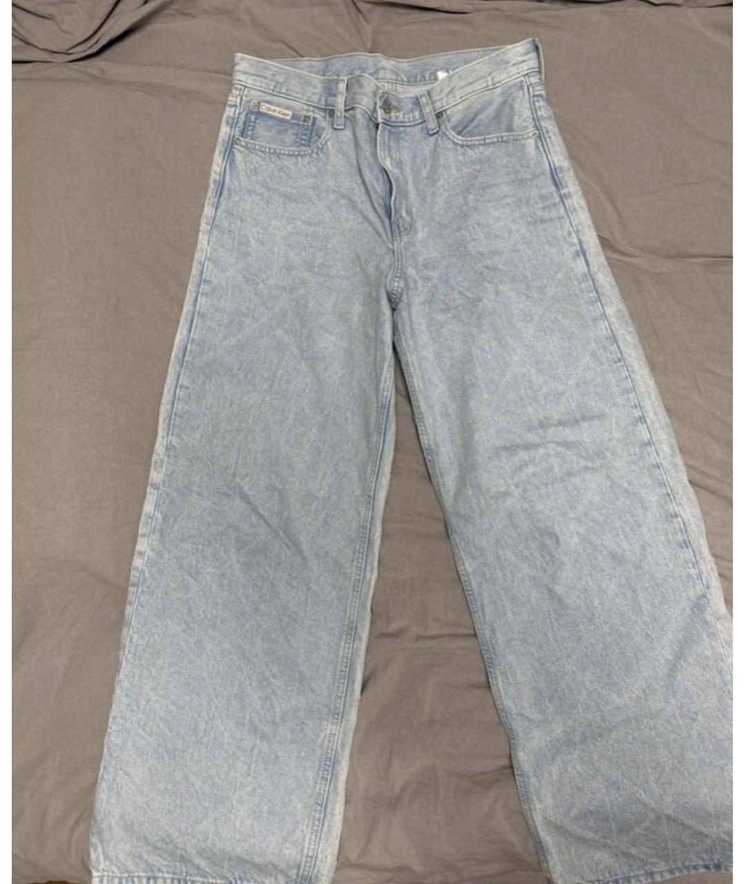CALVIN KLEIN Голубые хлопковые джинсы клеш, фото 7
