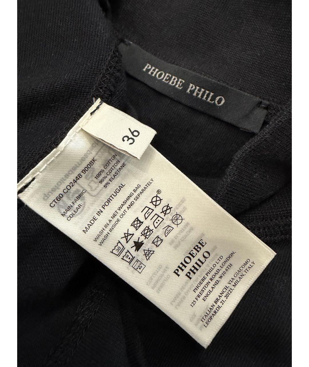 PHOEBE PHILO Черная хлопковая майка, фото 6
