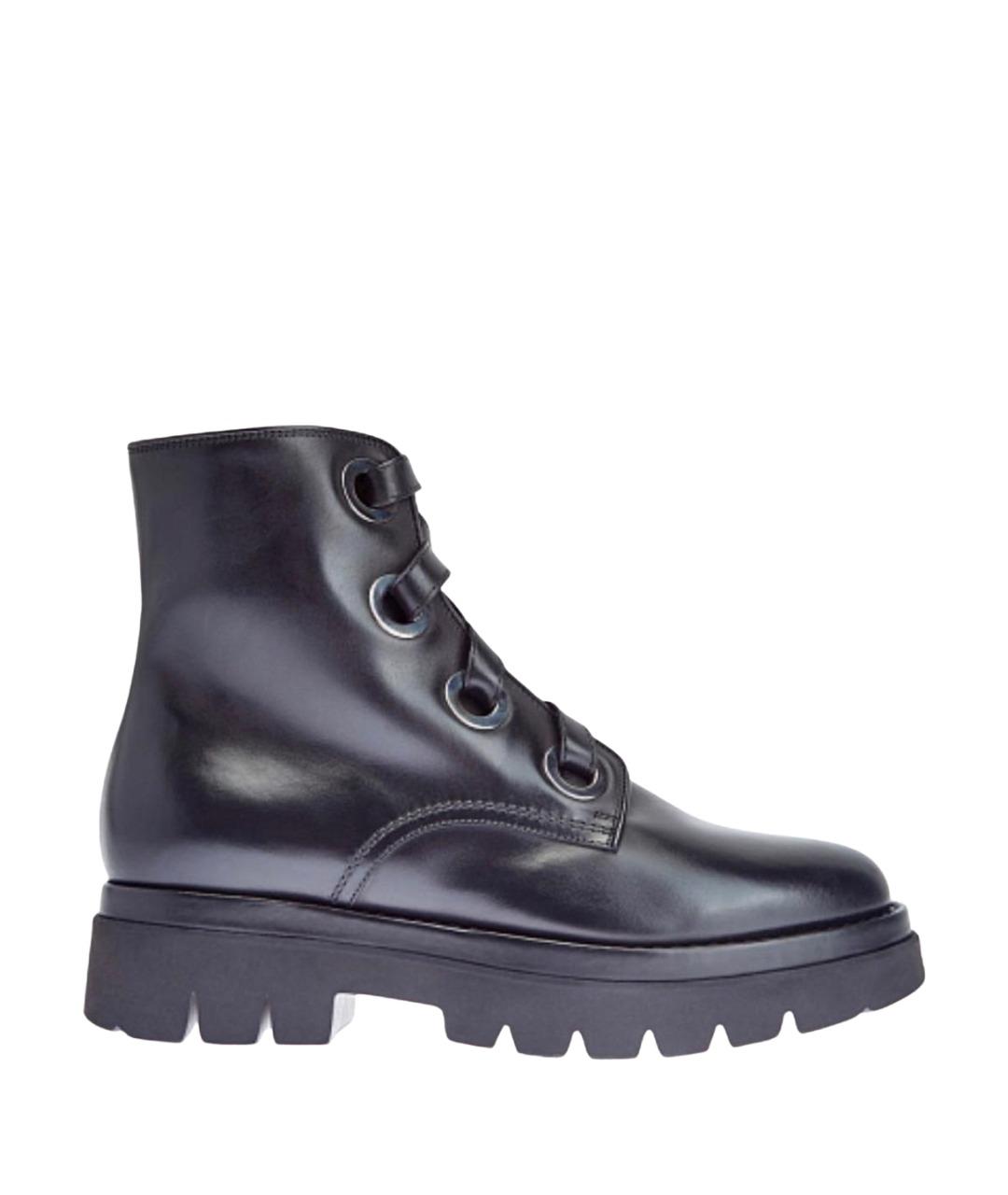 SANTONI Черные кожаные ботинки, фото 1