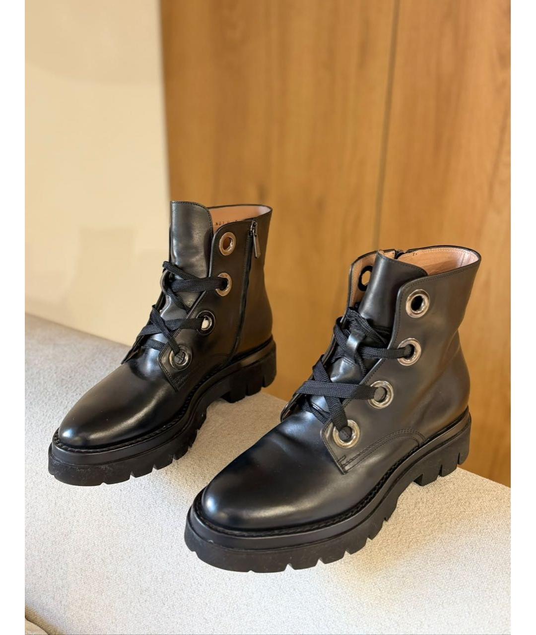 SANTONI Черные кожаные ботинки, фото 2