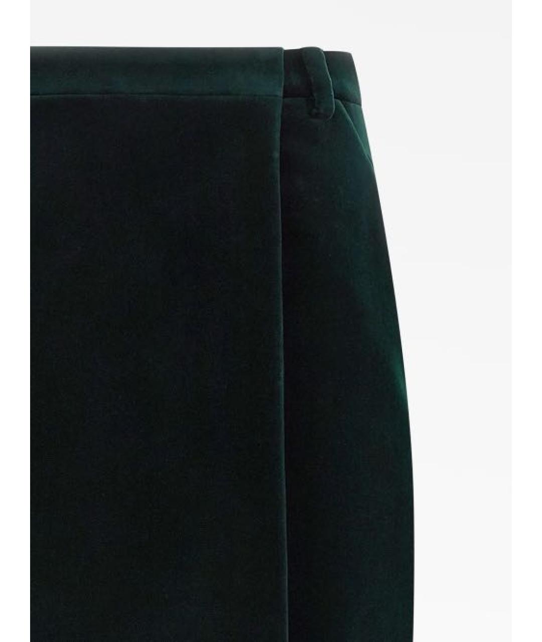 SAINT LAURENT Зеленая бархатная юбка миди, фото 4