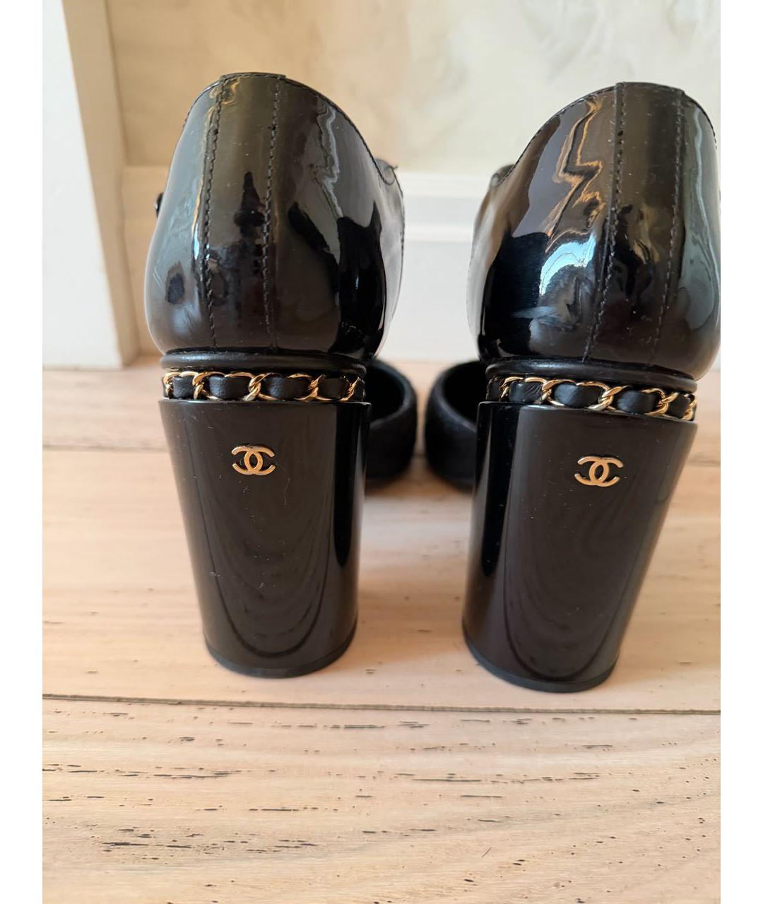 CHANEL Черные туфли из лакированной кожи, фото 3