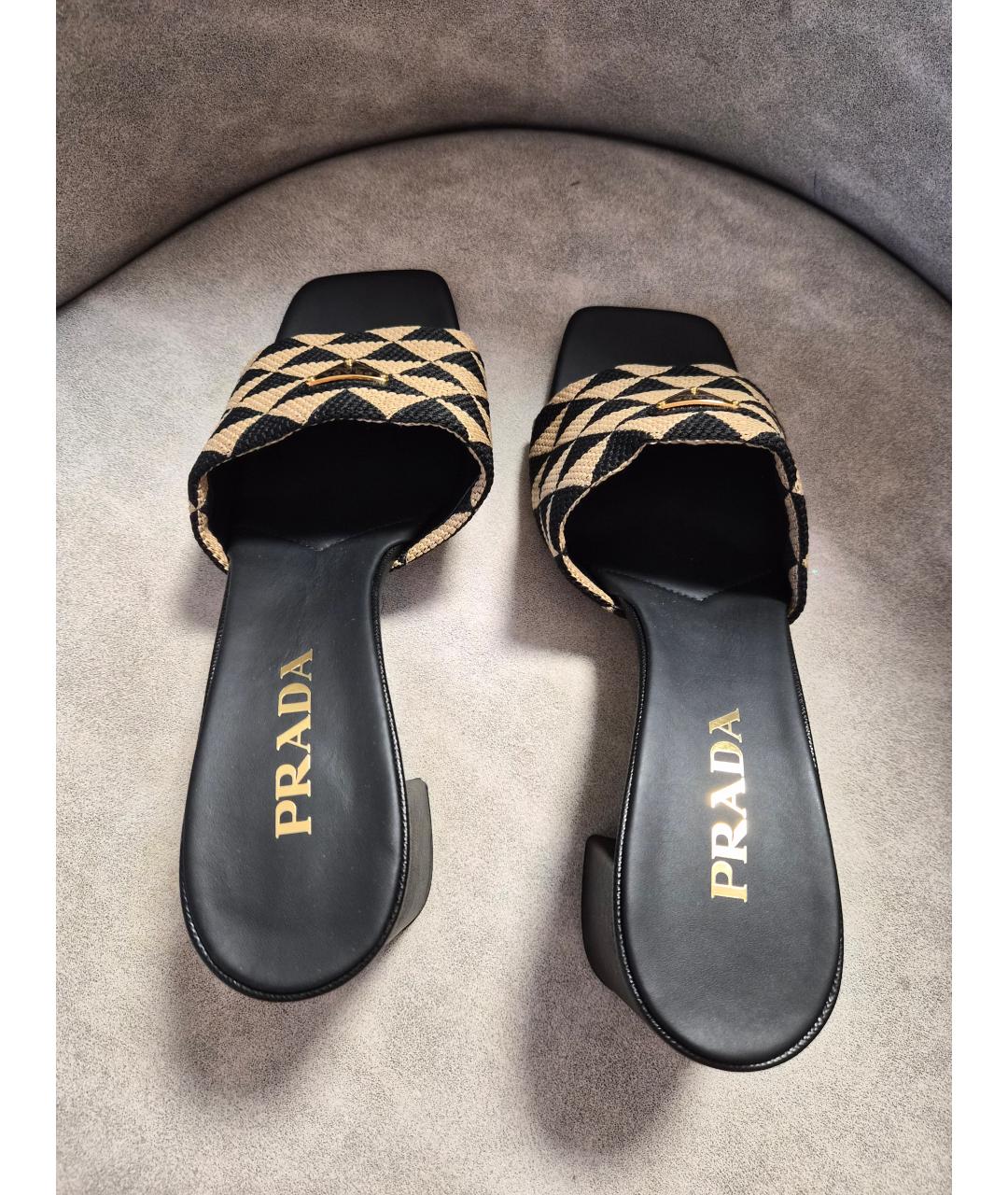PRADA Черные кожаные мюли, фото 3
