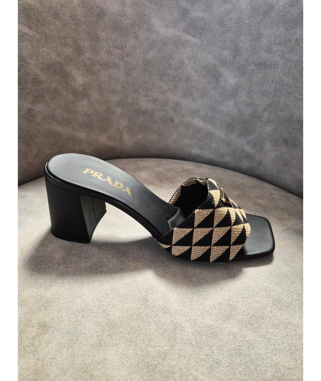 PRADA Черные кожаные мюли, фото 8