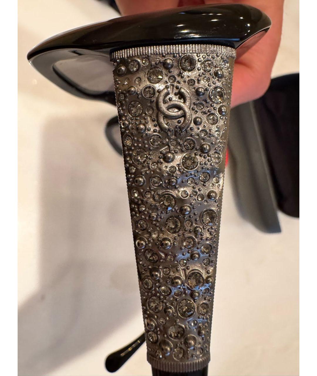 CHANEL Черные пластиковые солнцезащитные очки, фото 3
