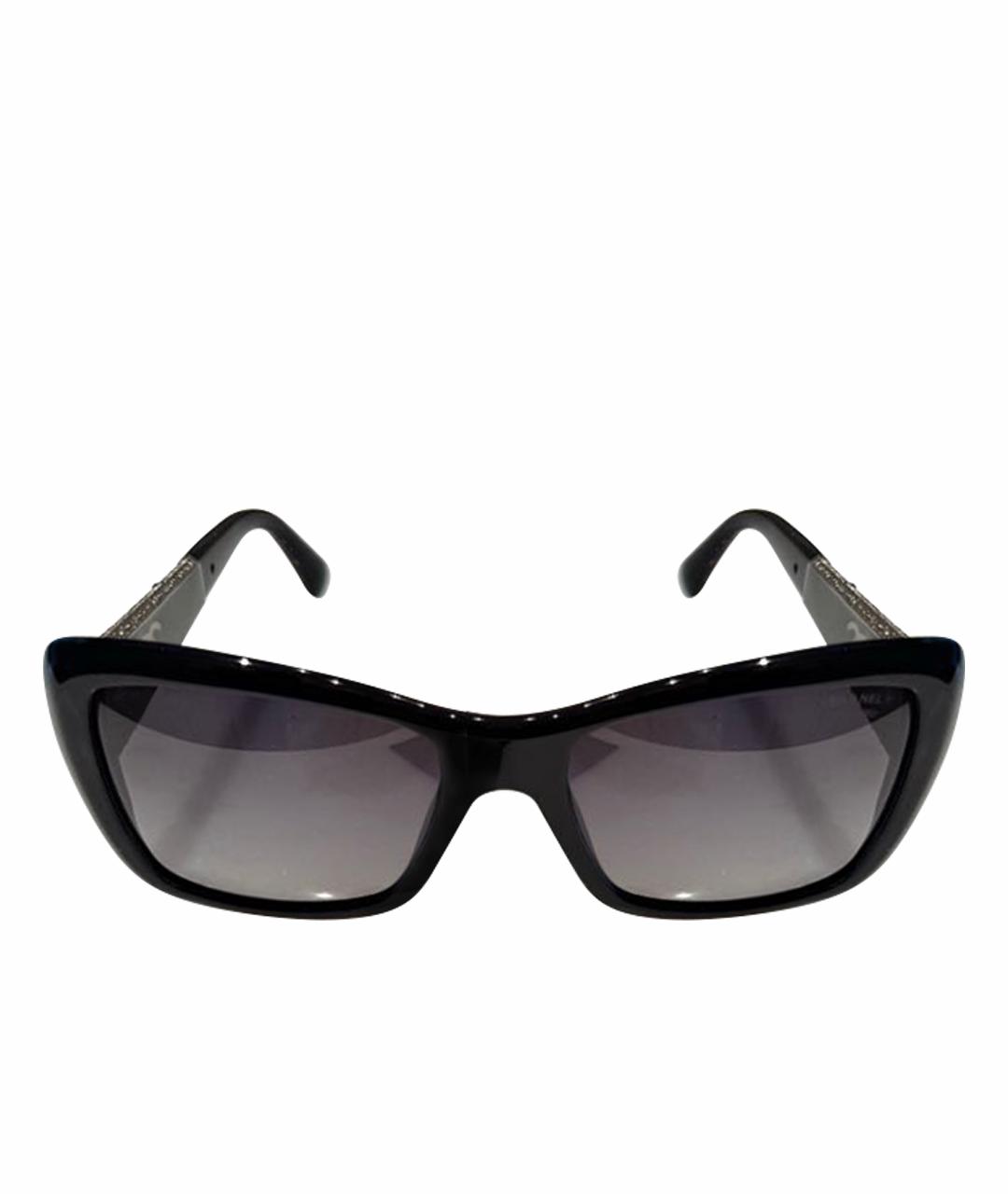 CHANEL Черные пластиковые солнцезащитные очки, фото 1