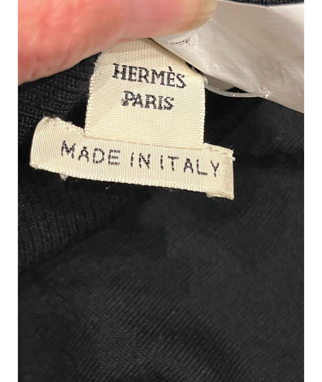 HERMES Черное кашемировое повседневное платье, фото 3
