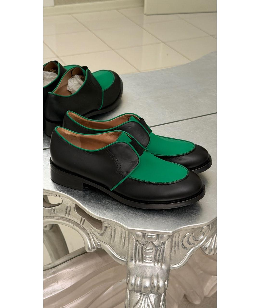 POLLINI Зеленые кожаные лоферы, фото 6