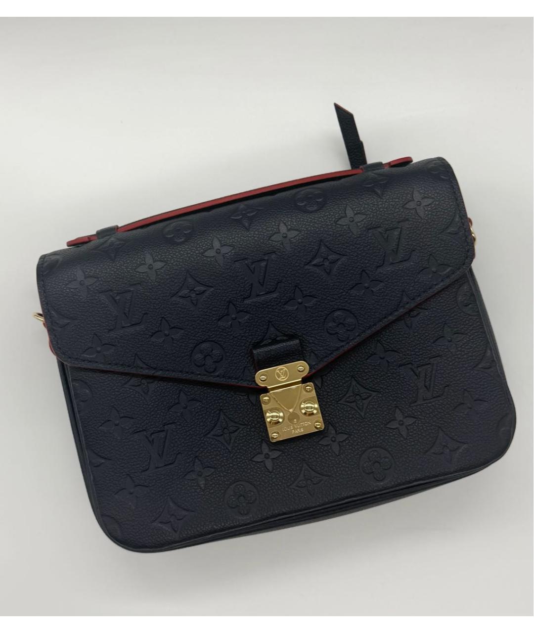 LOUIS VUITTON Темно-синяя кожаная сумка через плечо, фото 5