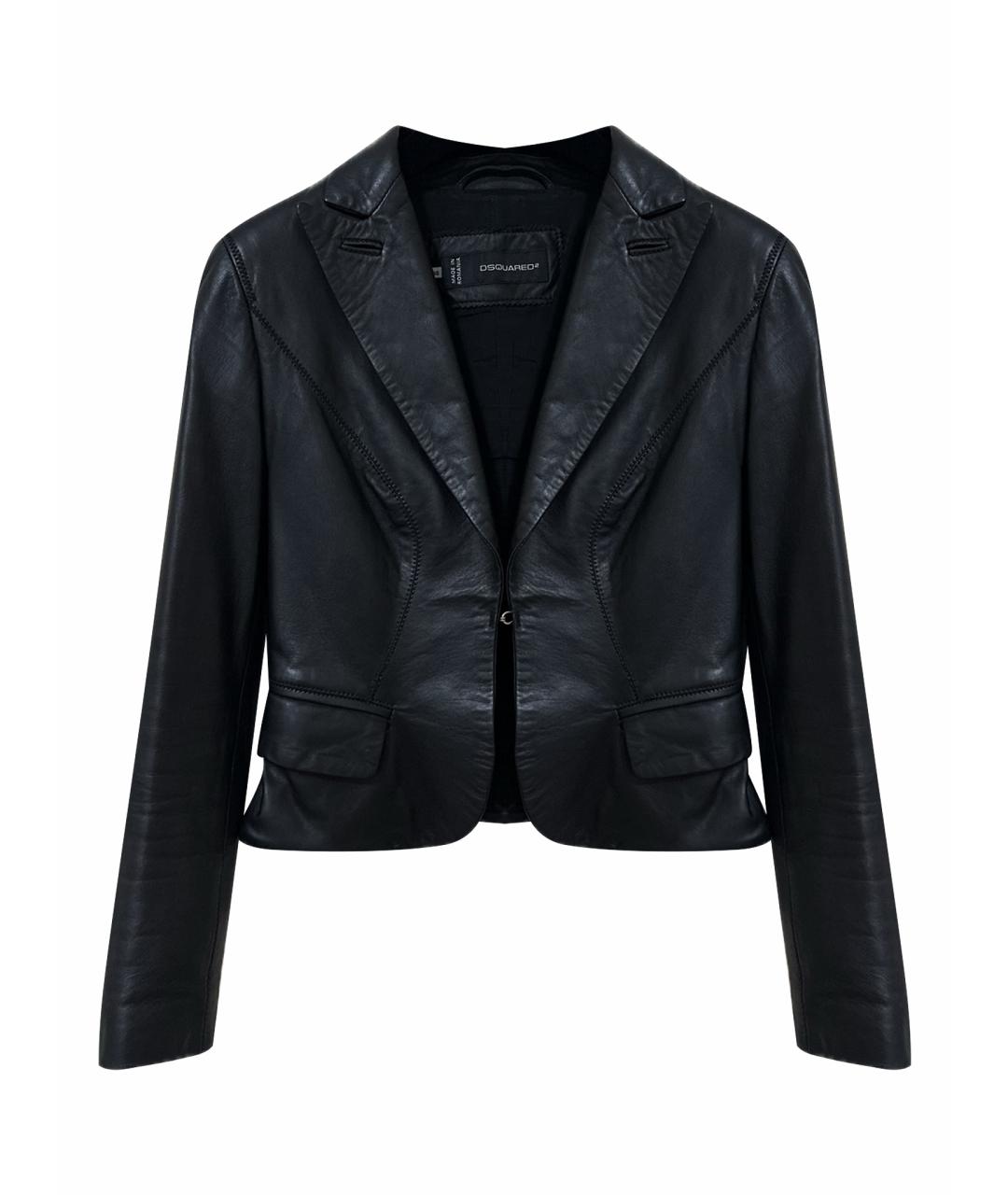 DSQUARED2 Черная кожаная куртка, фото 1