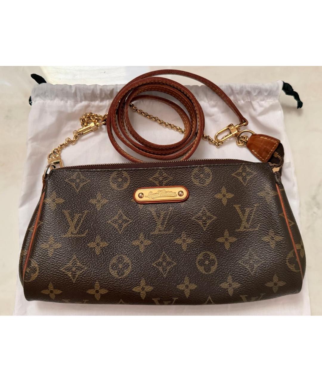 LOUIS VUITTON Коричневая сумка с короткими ручками из канвы, фото 5