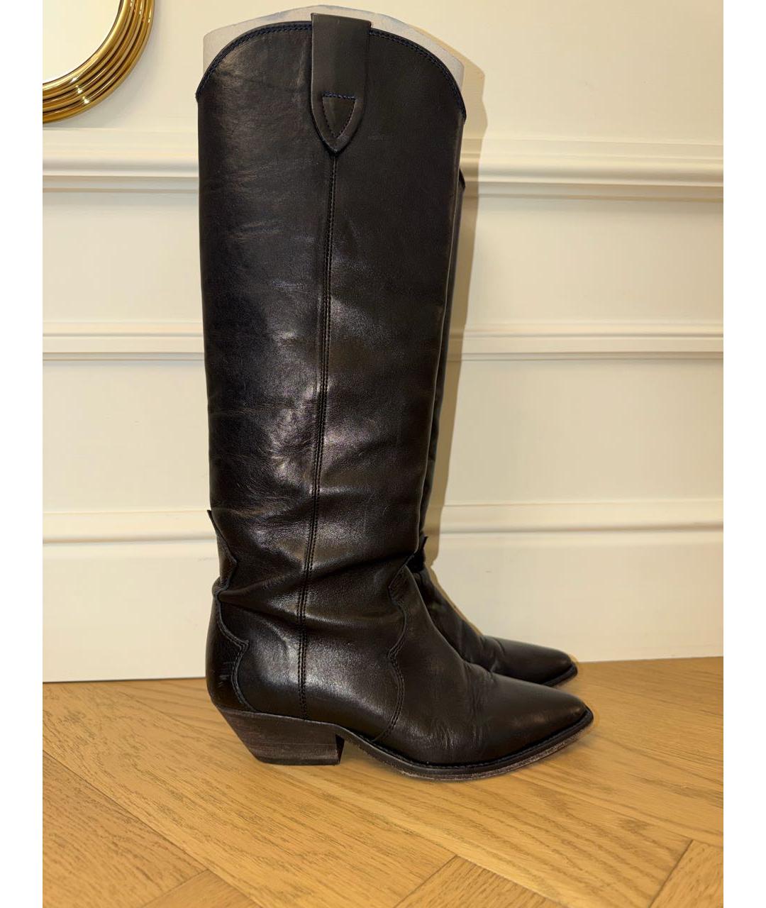 ISABEL MARANT Черные кожаные сапоги, фото 6