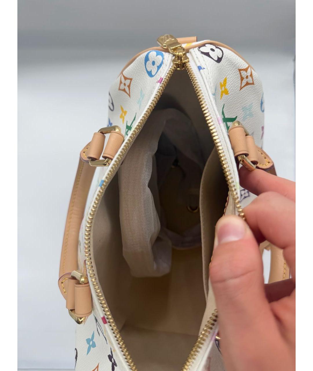 LOUIS VUITTON Белая кожаная сумка через плечо, фото 5
