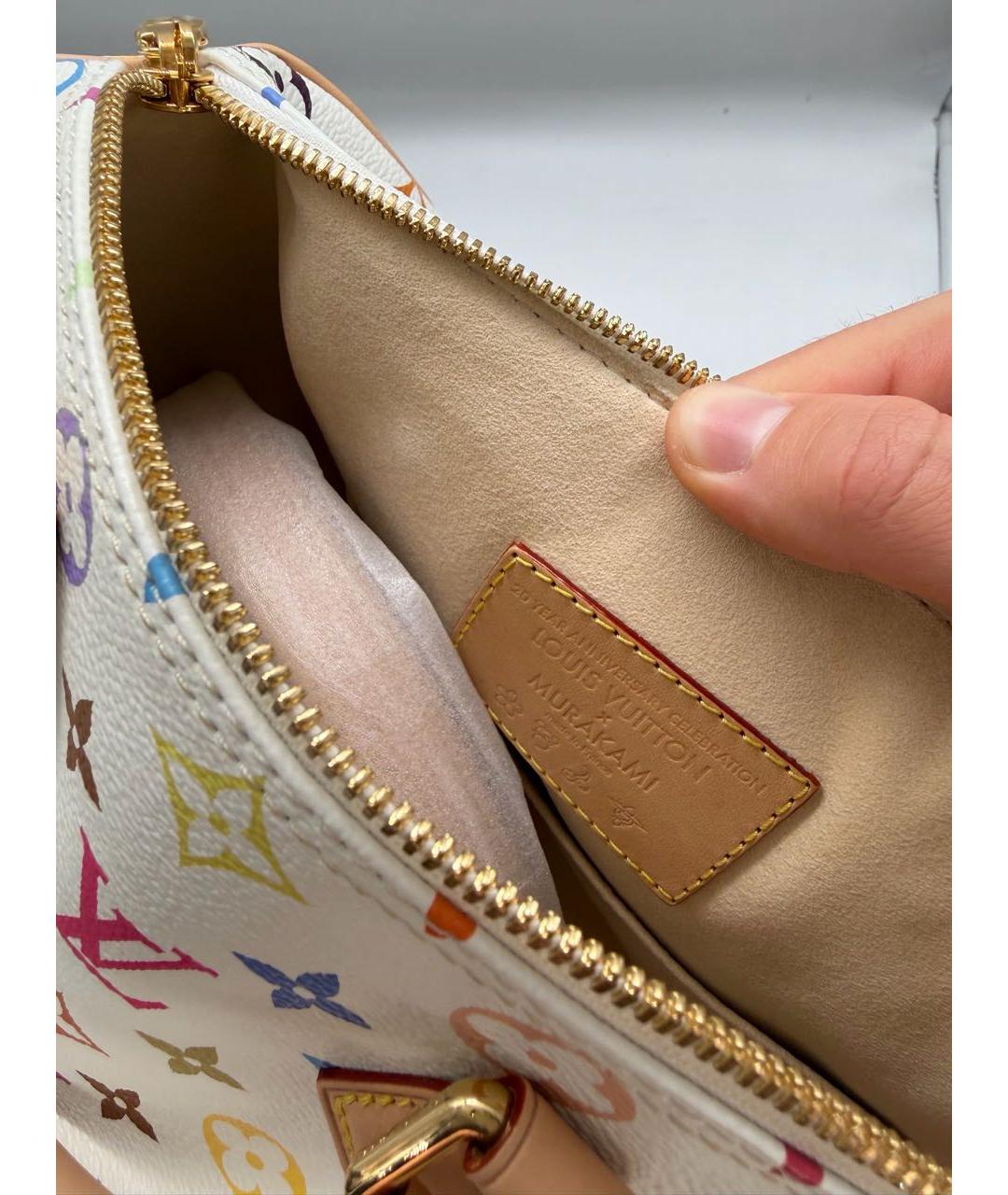 LOUIS VUITTON Белая кожаная сумка через плечо, фото 6