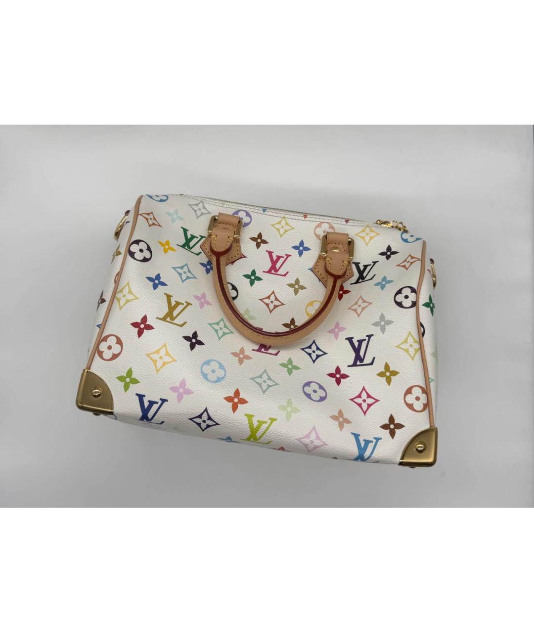 LOUIS VUITTON Белая кожаная сумка через плечо, фото 3