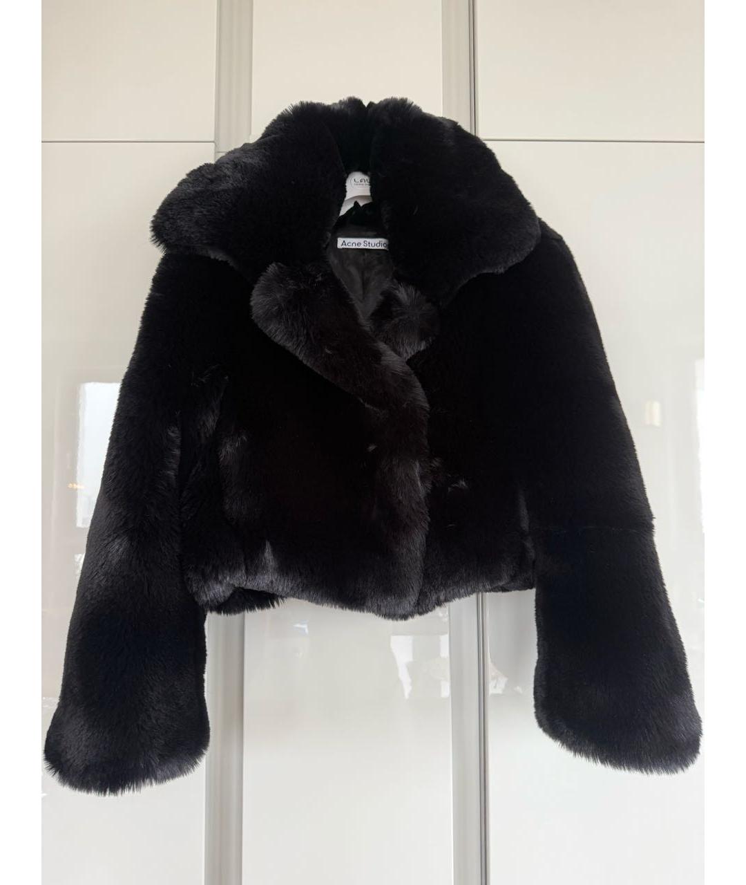 ACNE STUDIOS Черная полиэстеровая шуба, фото 9