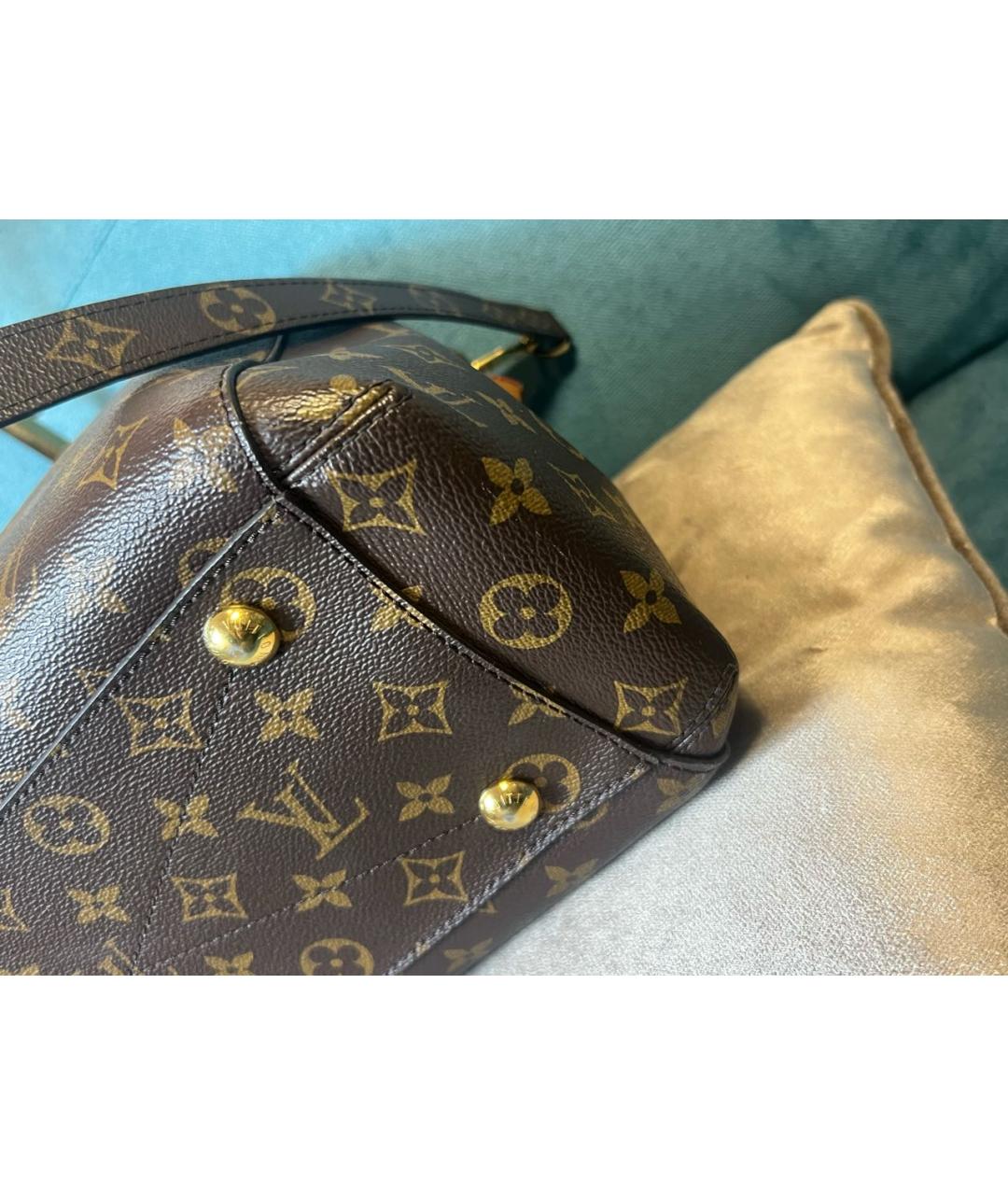 LOUIS VUITTON Коричневая сумка с короткими ручками из канвы, фото 5