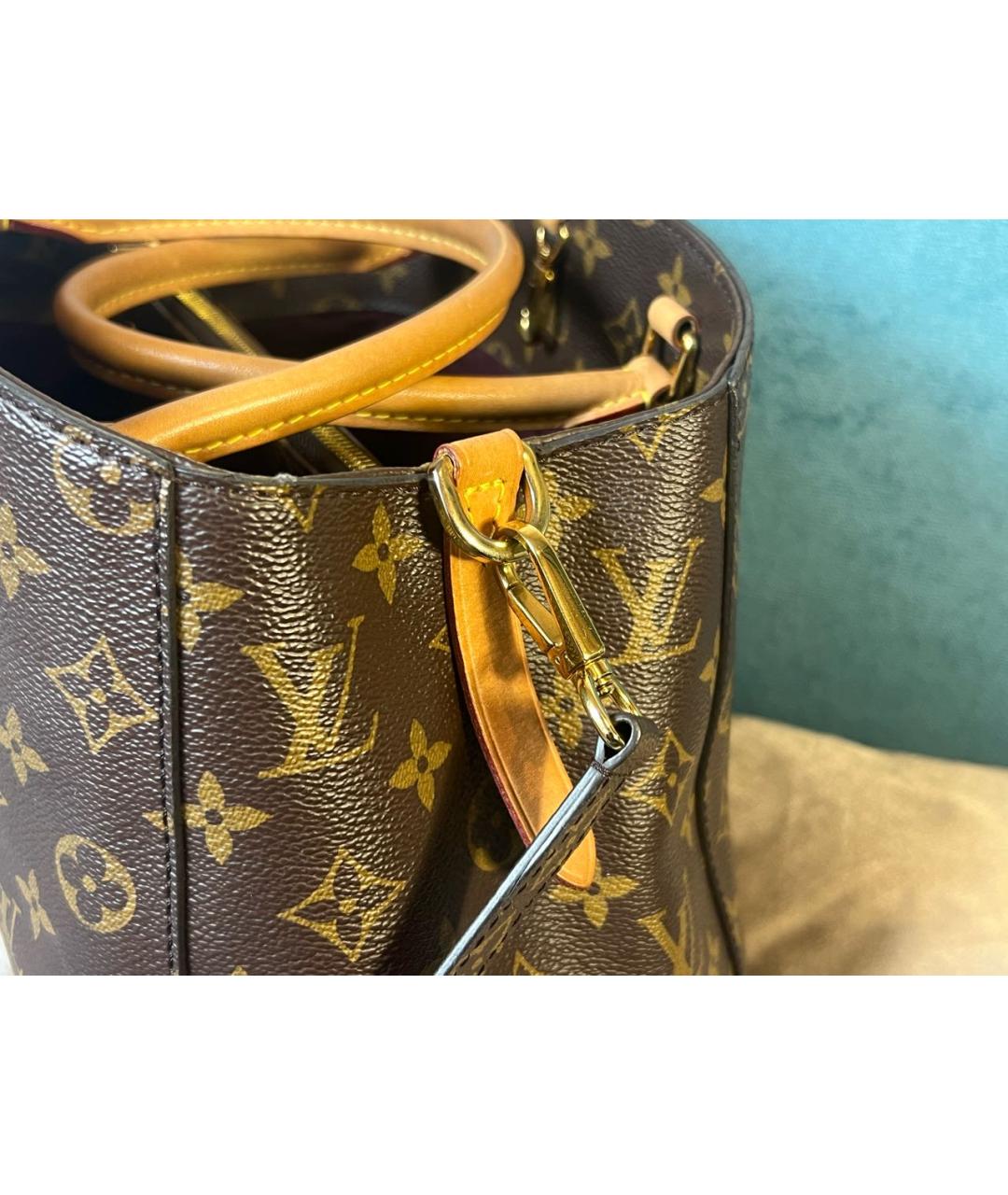 LOUIS VUITTON Коричневая сумка с короткими ручками из канвы, фото 2