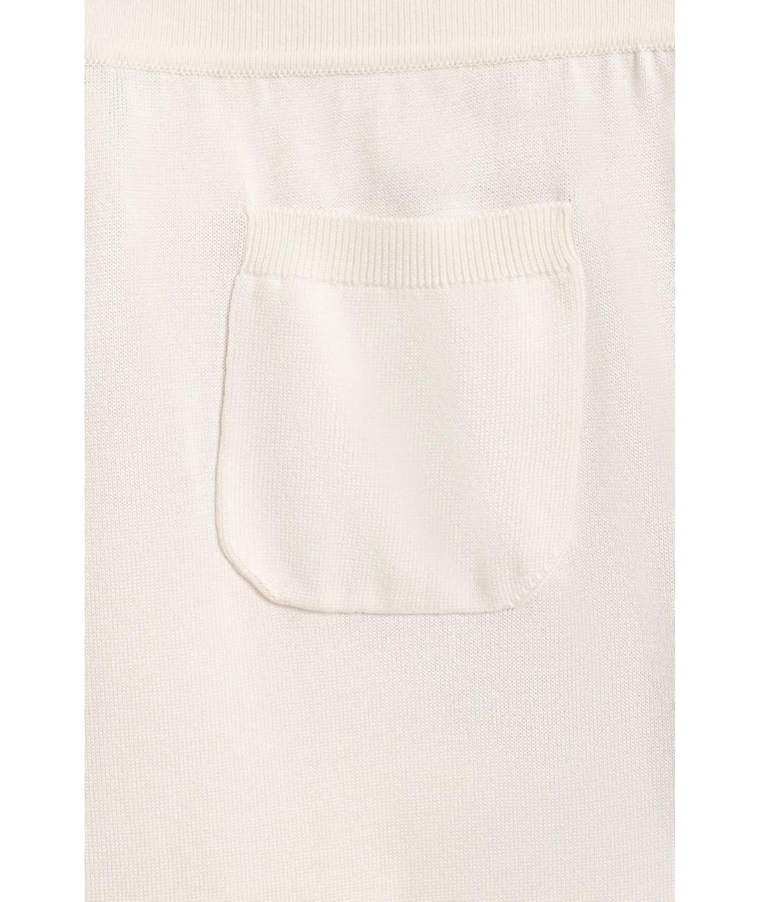 LORO PIANA Белые хлопковые прямые брюки, фото 4