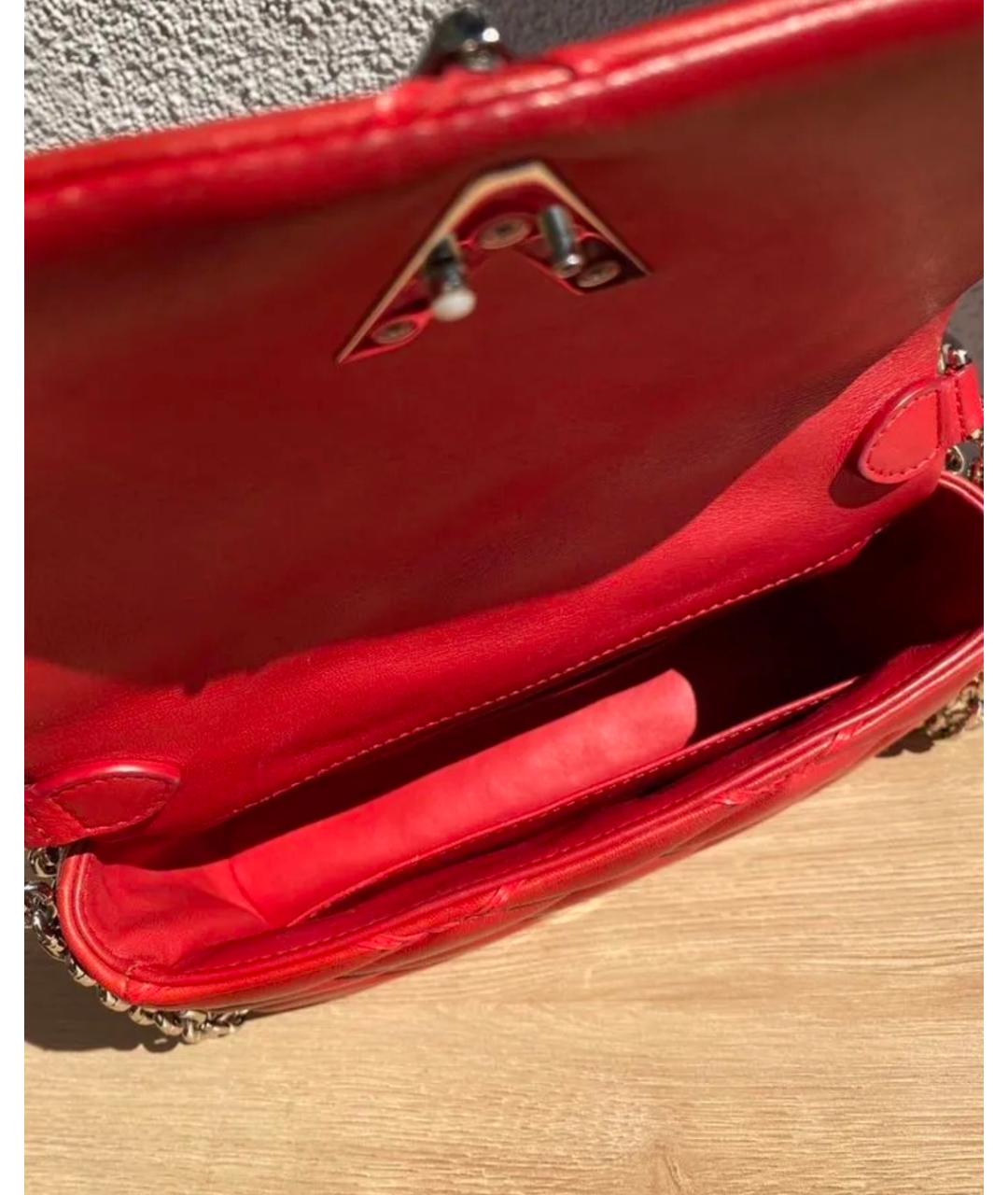 LOUIS VUITTON Бордовая кожаная сумка через плечо, фото 4