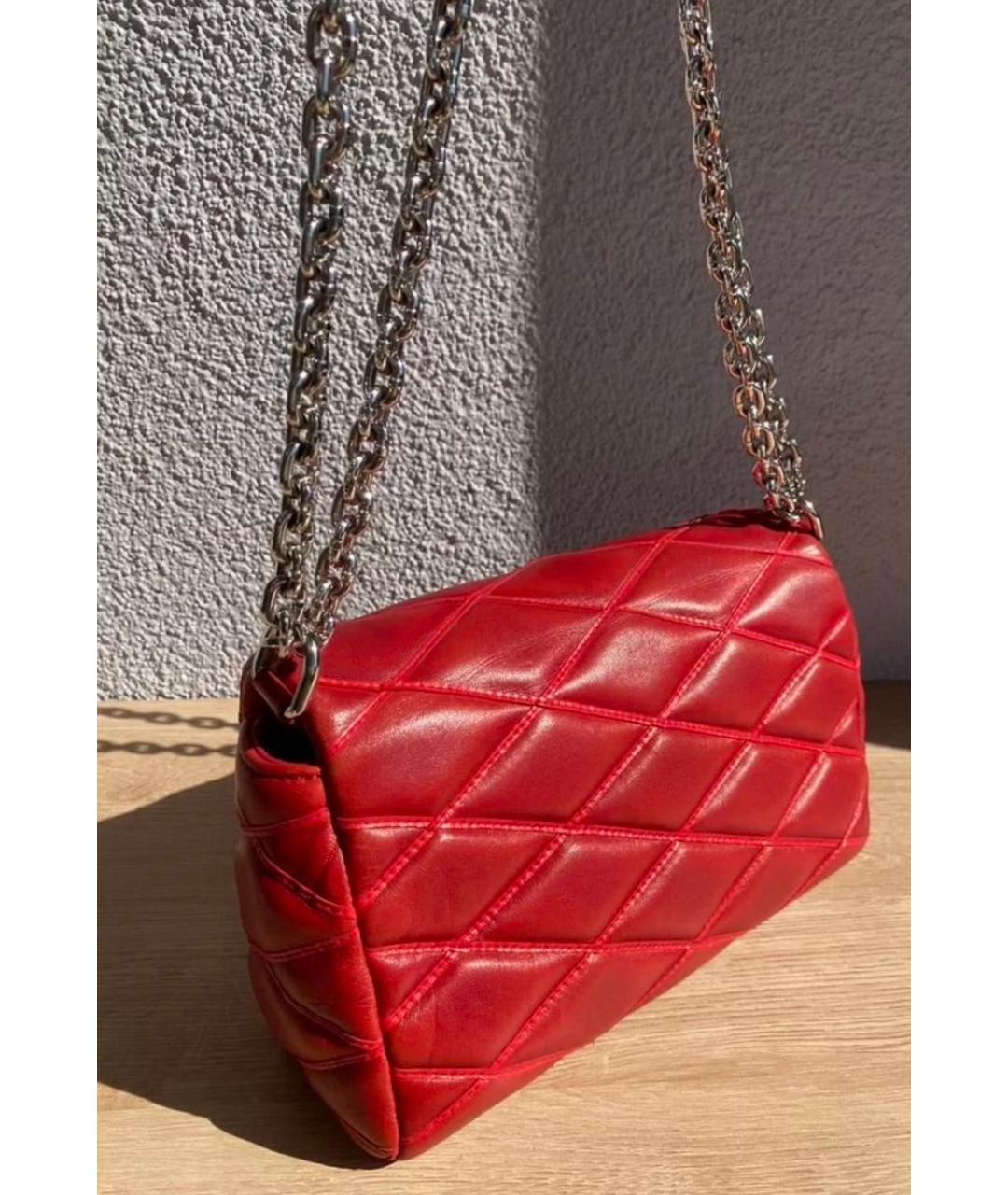 LOUIS VUITTON Бордовая кожаная сумка через плечо, фото 3