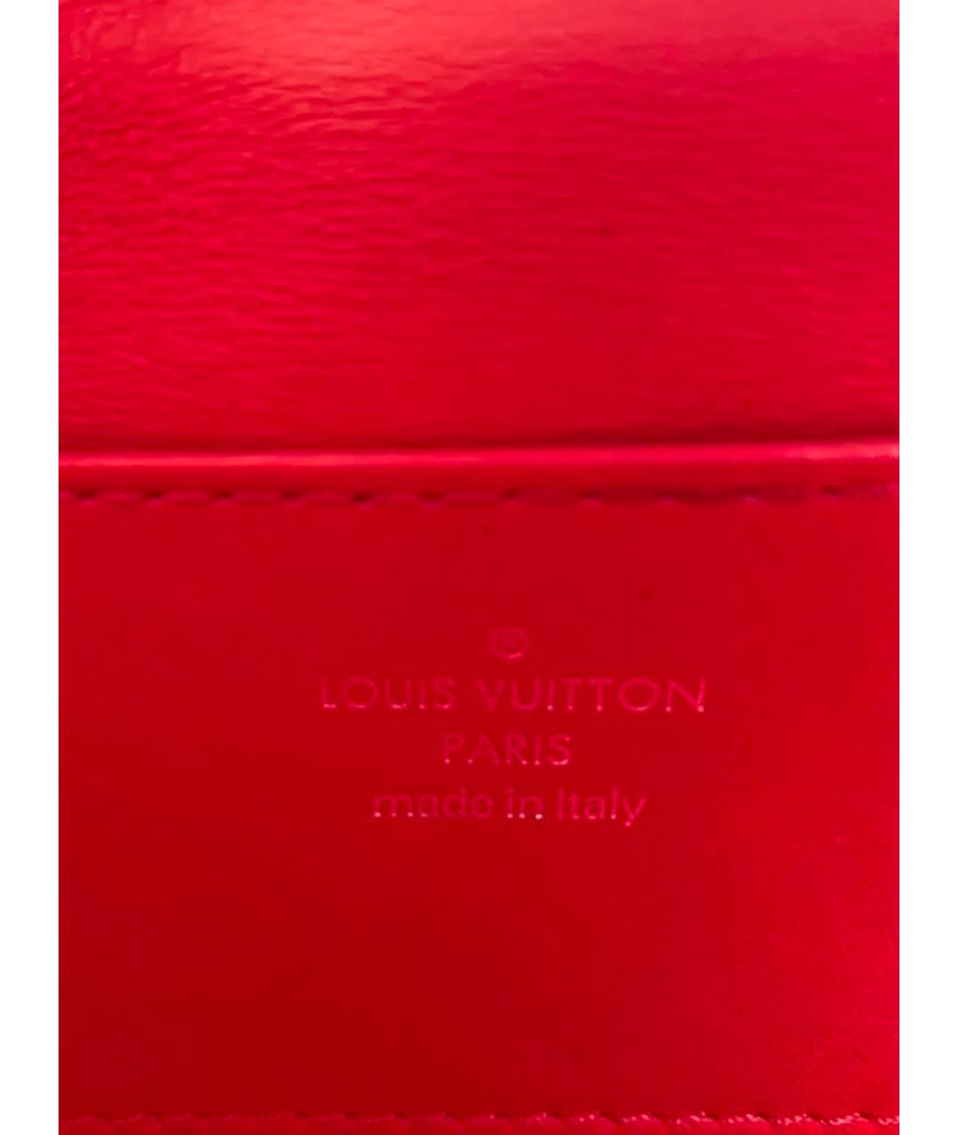 LOUIS VUITTON Бордовая кожаная сумка через плечо, фото 6