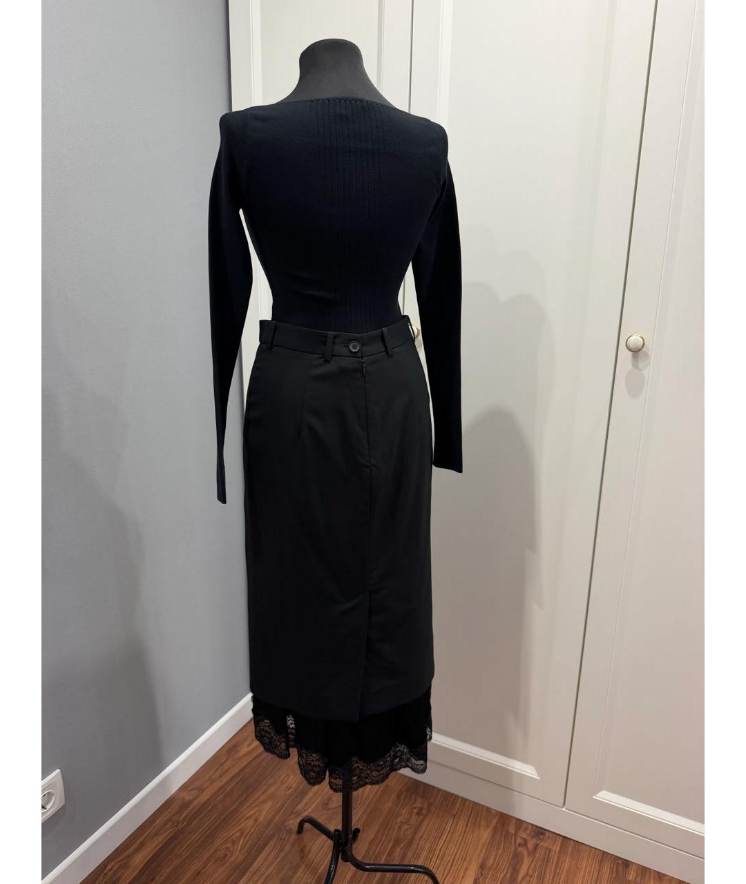 BALENCIAGA Черная вискозная юбка миди, фото 5