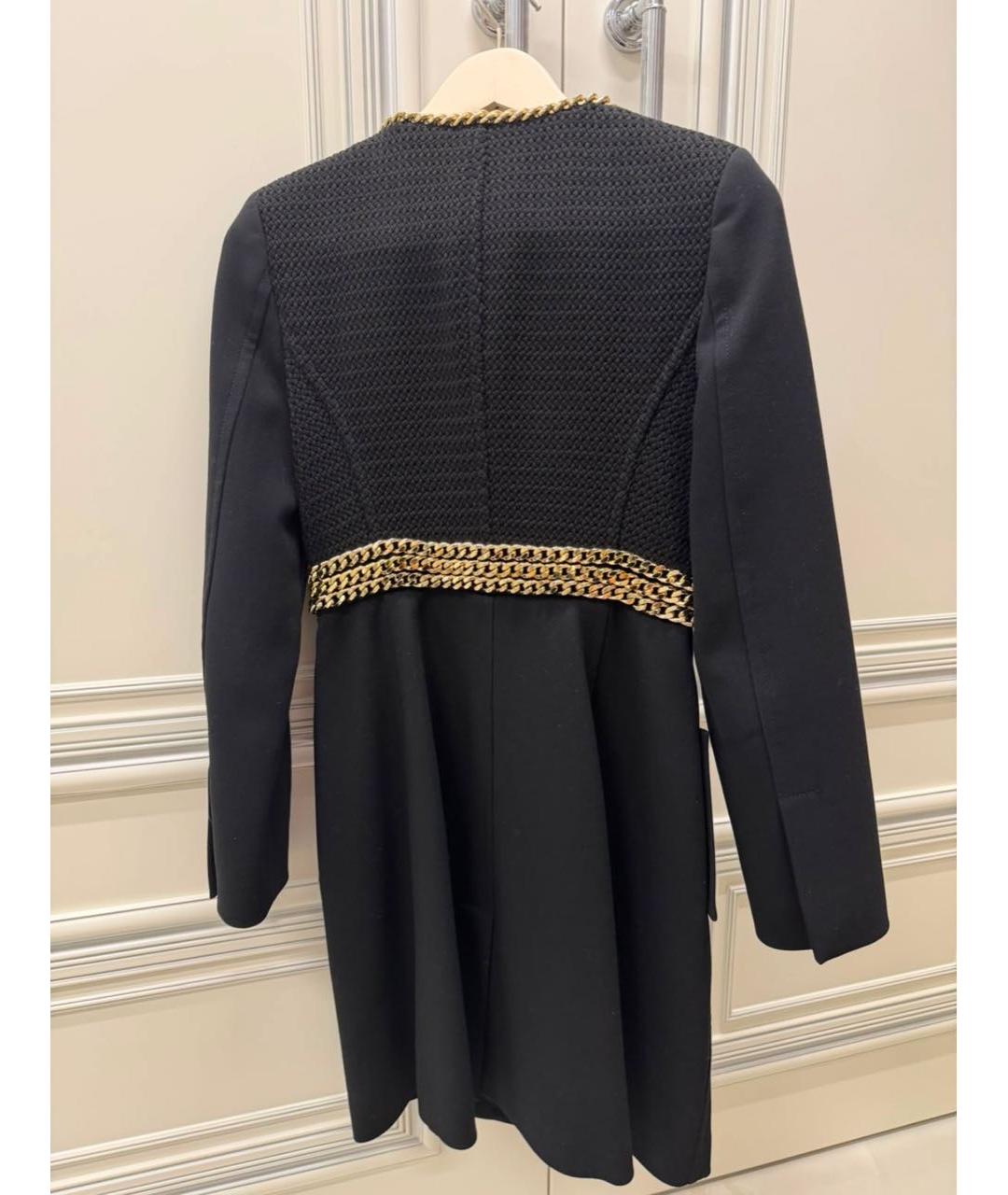 ELISABETTA FRANCHI Черное полиэстеровое пальто, фото 2