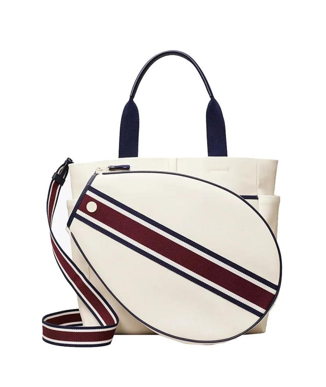 TORY BURCH Белая дорожная/спортивная сумка из искусственной кожи, фото 7