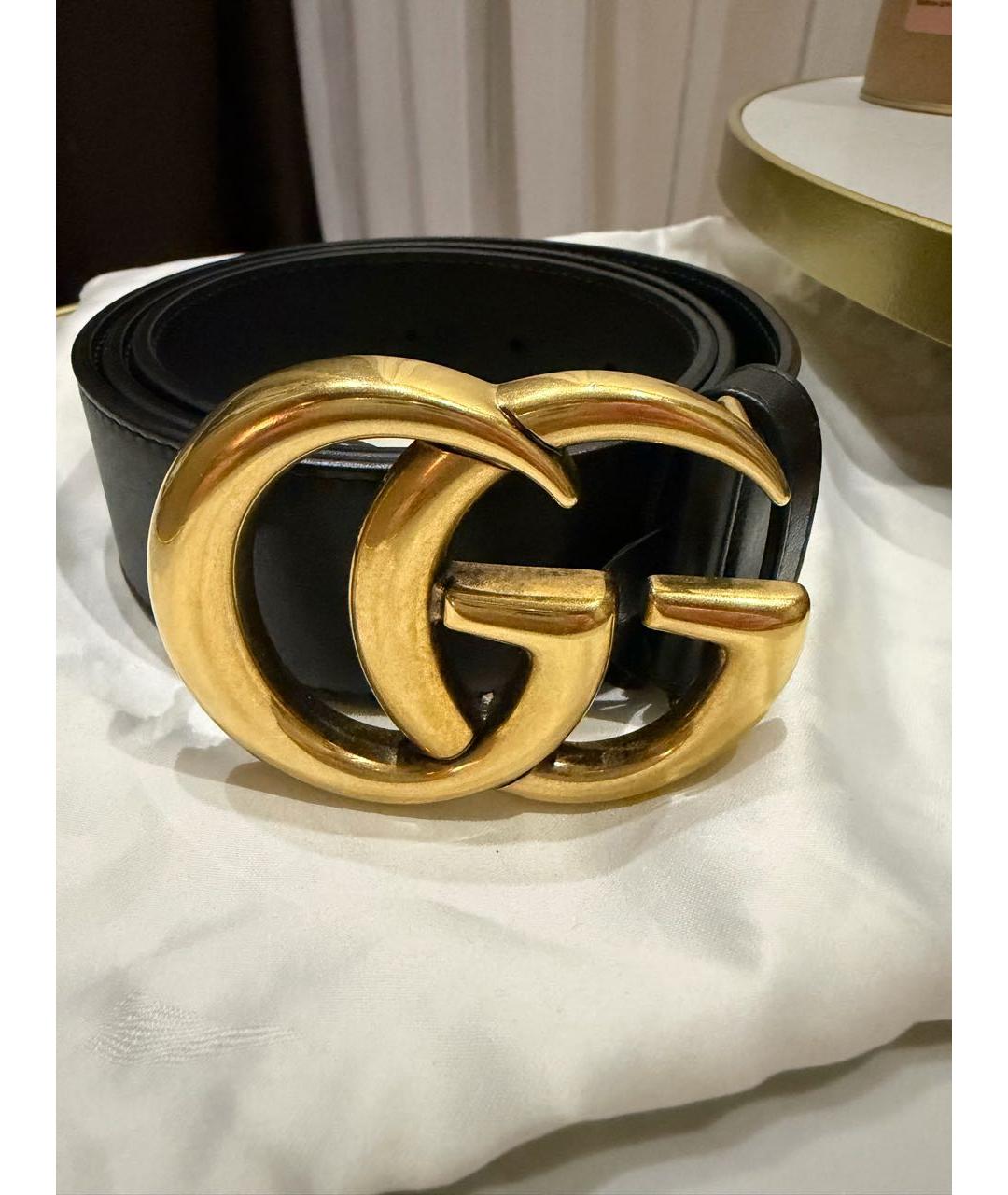 GUCCI Черный кожаный ремень, фото 5