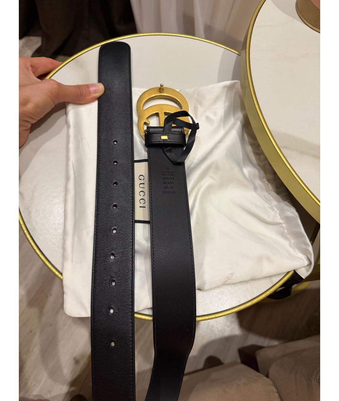 GUCCI Черный кожаный ремень, фото 3