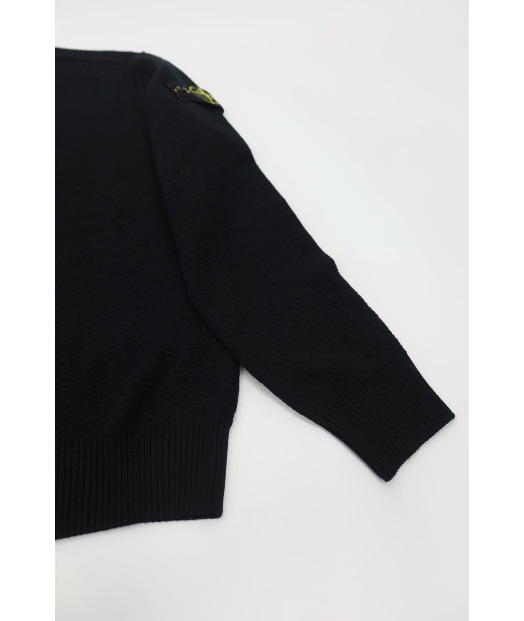 STONE ISLAND Черный шерстяной джемпер / свитер, фото 2