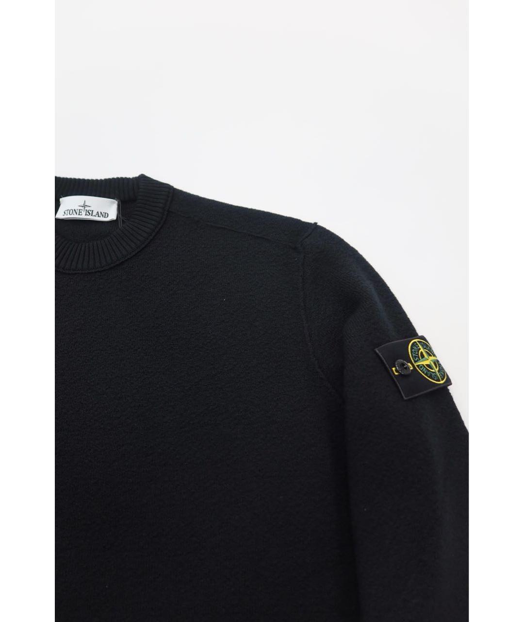 STONE ISLAND Черный шерстяной джемпер / свитер, фото 4