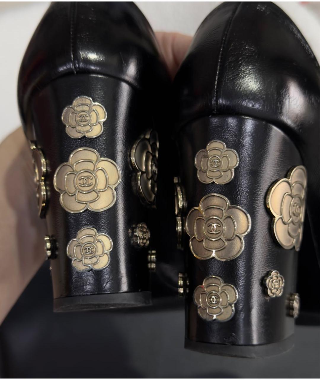 CHANEL Черные кожаные туфли, фото 5