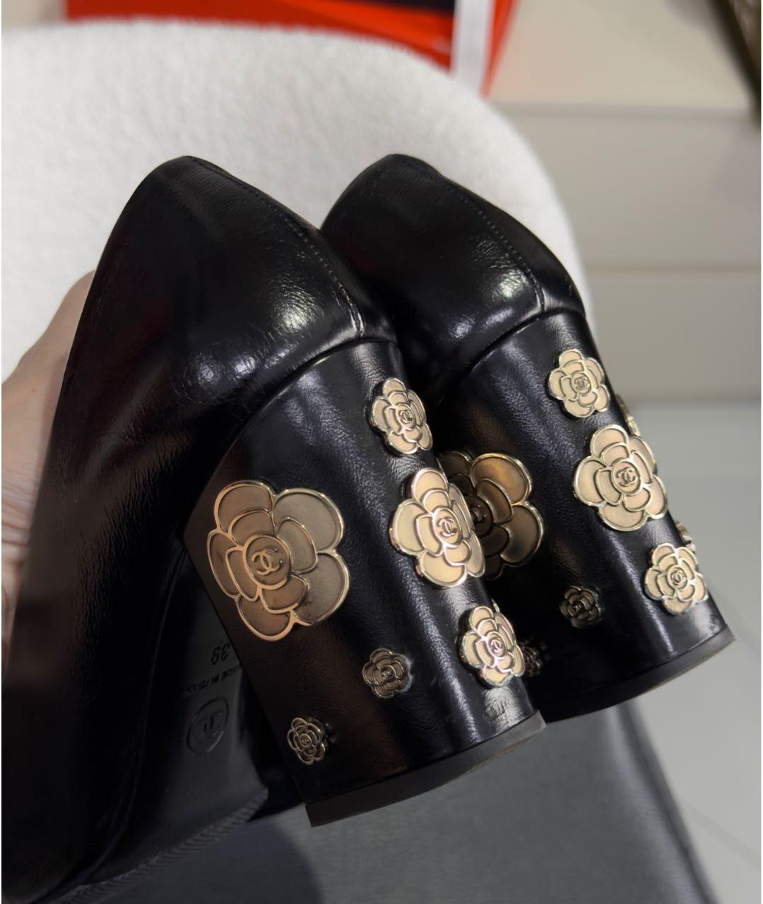 CHANEL Черные кожаные туфли, фото 4
