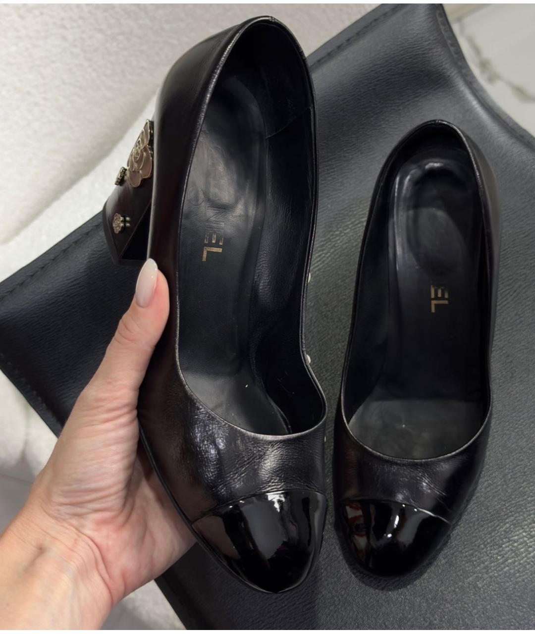 CHANEL Черные кожаные туфли, фото 6