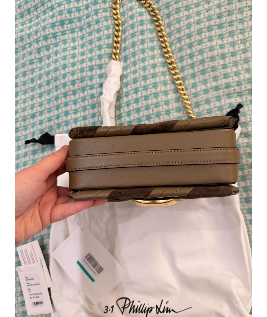 3.1 PHILLIP LIM Коричневая кожаная сумка через плечо, фото 5