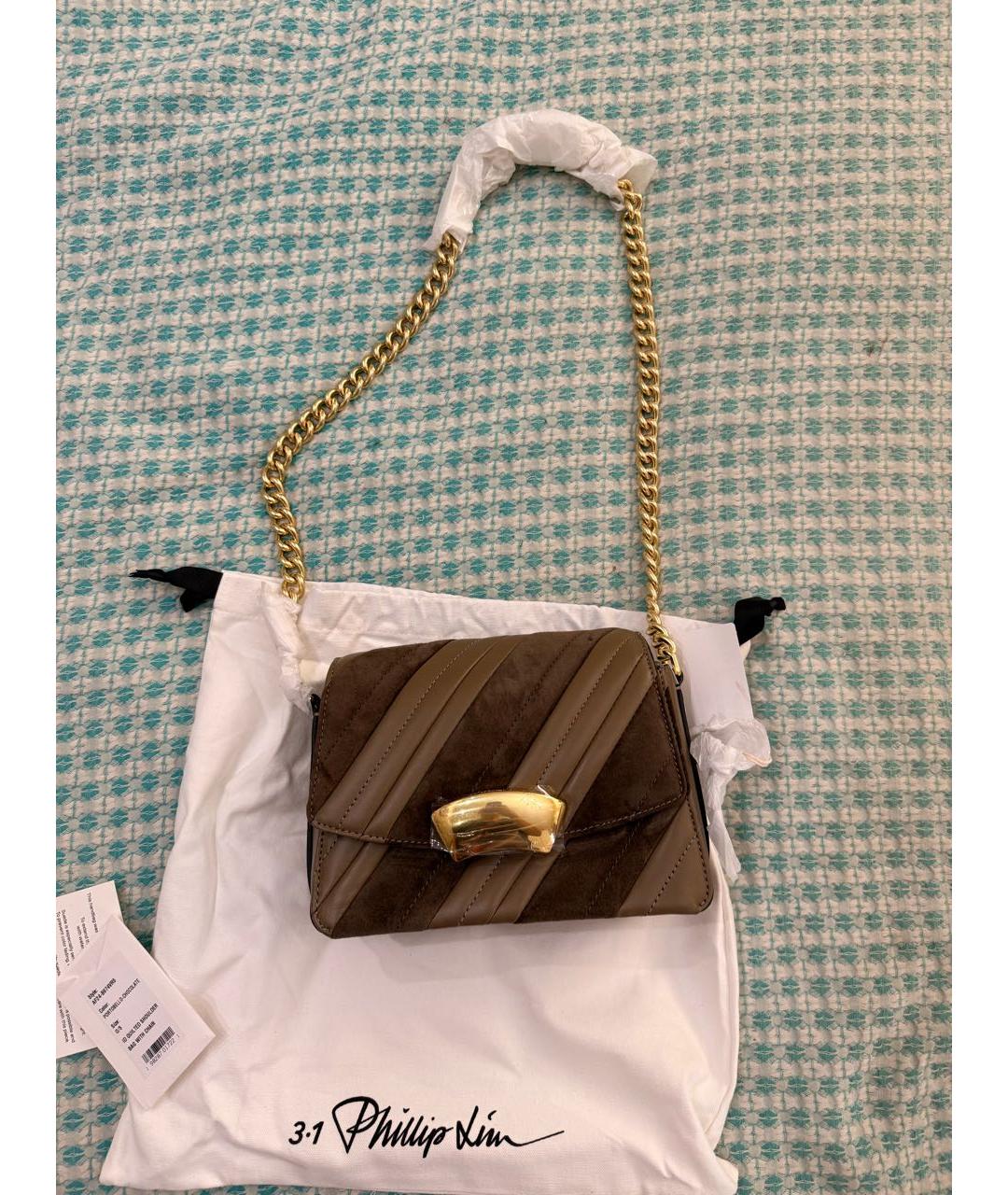 3.1 PHILLIP LIM Коричневая кожаная сумка через плечо, фото 4