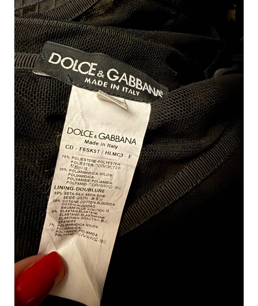 DOLCE&GABBANA Черное полиэстеровое вечернее платье, фото 4