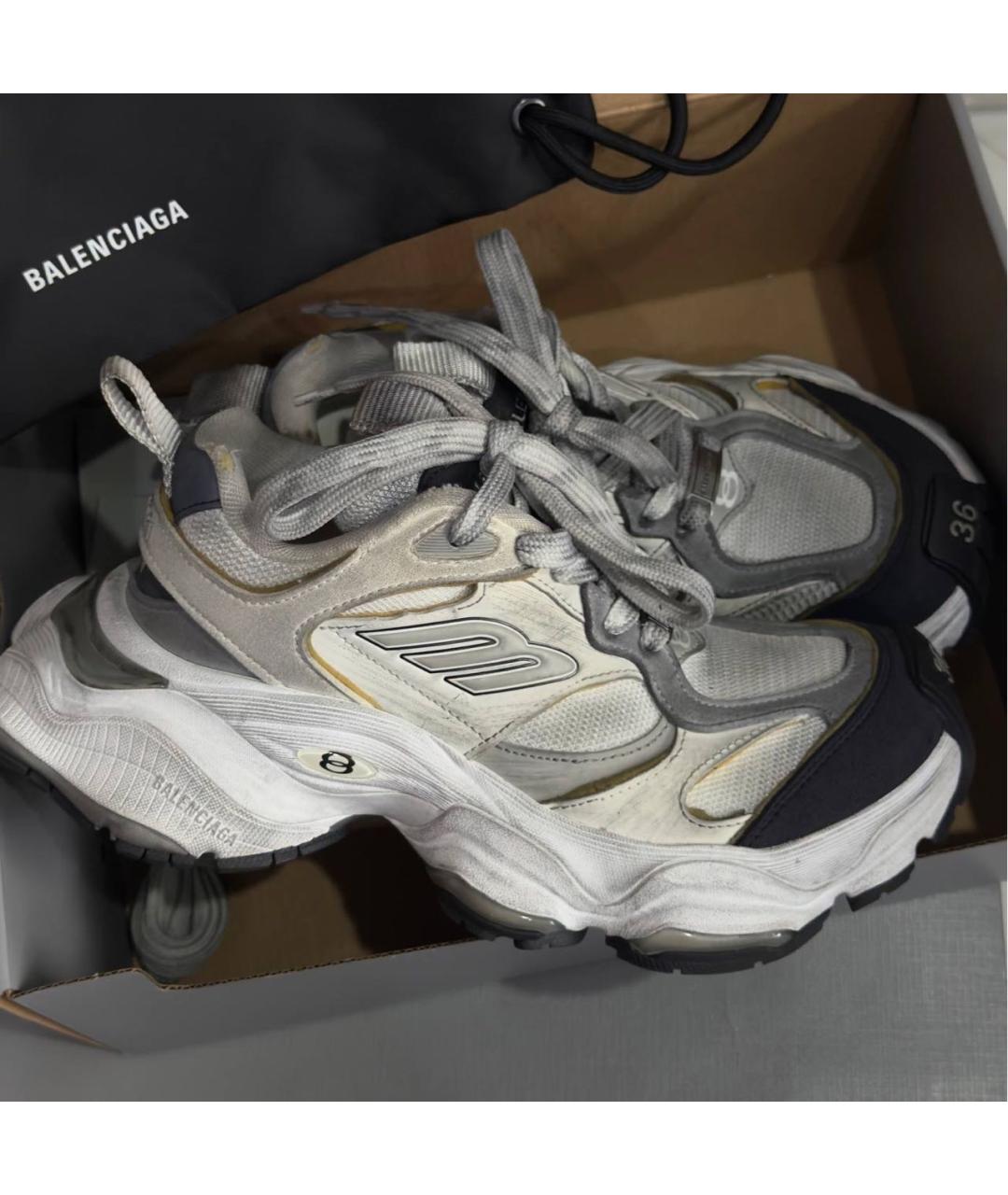BALENCIAGA Белые текстильные кроссовки, фото 3