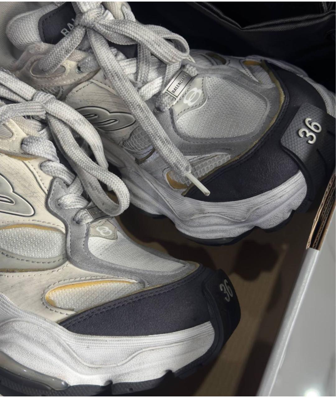 BALENCIAGA Белые текстильные кроссовки, фото 4