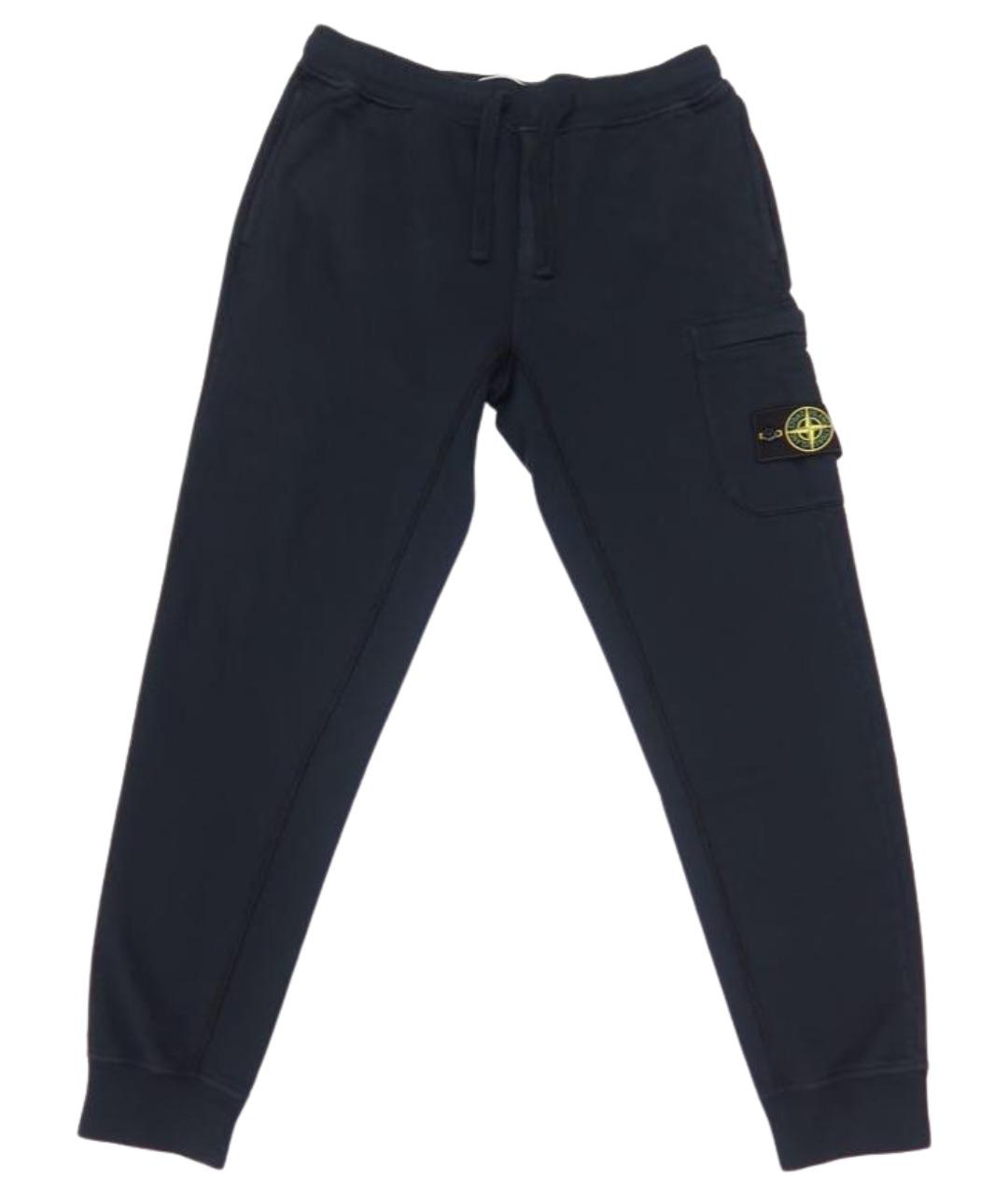 STONE ISLAND Темно-синие хлопковые повседневные брюки, фото 1