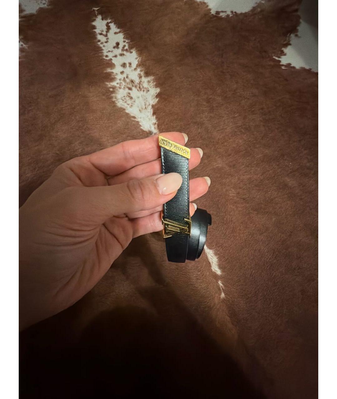 LOUIS VUITTON Черный кожаный ремень, фото 4