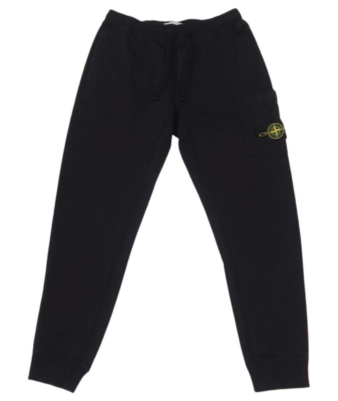STONE ISLAND Черные хлопковые повседневные брюки, фото 1