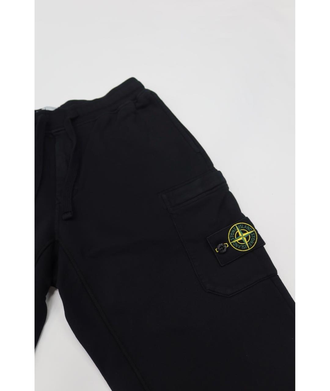 STONE ISLAND Черные хлопковые повседневные брюки, фото 4
