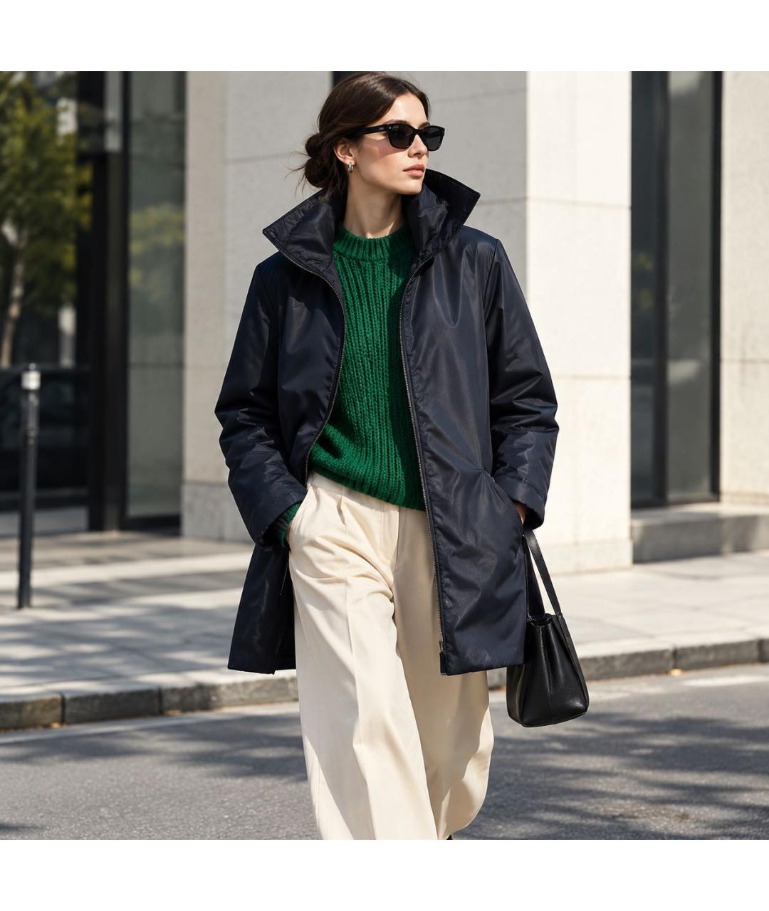 JIL SANDER Темно-синяя полиэстеровая куртка, фото 5