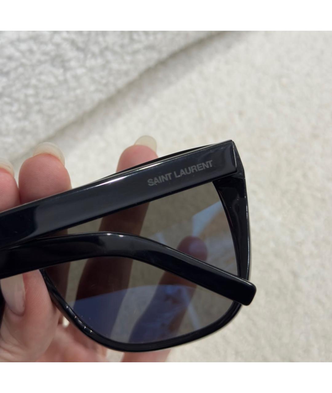 SAINT LAURENT Черные пластиковые солнцезащитные очки, фото 5