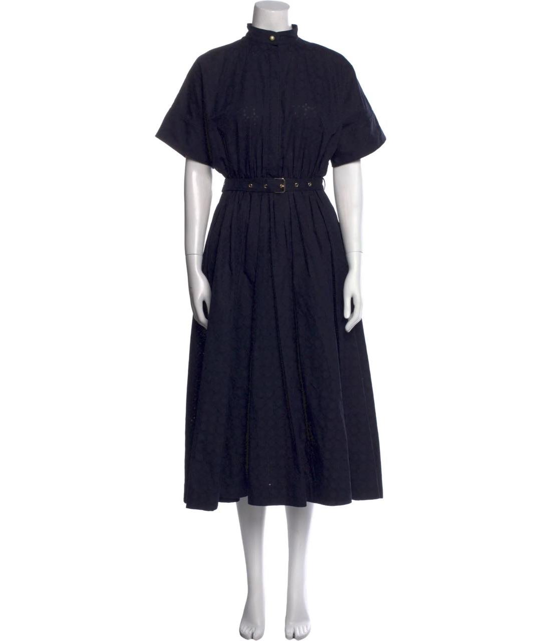 CHRISTIAN DIOR Темно-синее хлопковое повседневное платье, фото 2